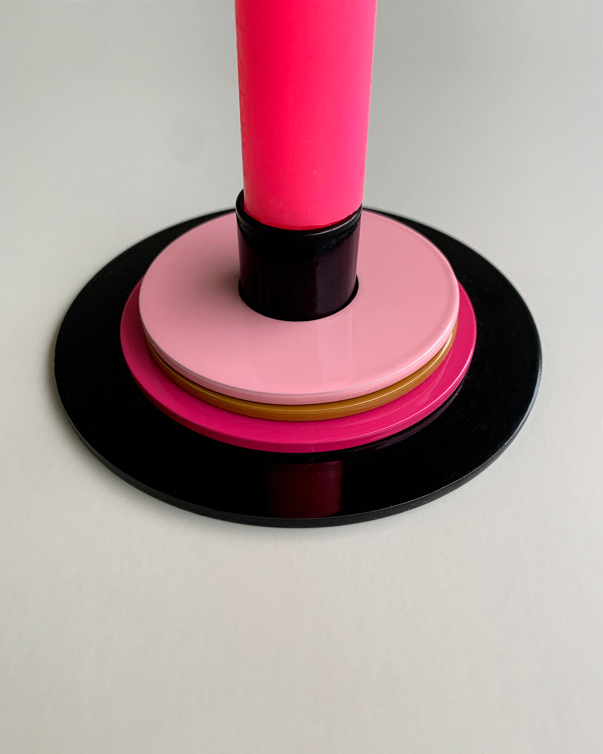kerzenständer / candle holder set 01, schwarz/magenta,karamel,rosa