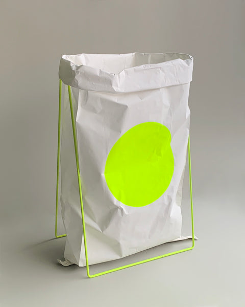 paper bag holder neon yellow