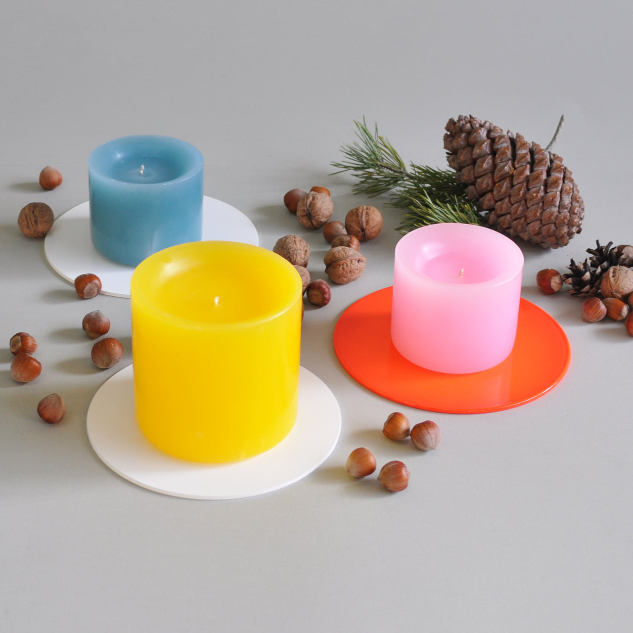 kerzenteller / candle plate neon rot