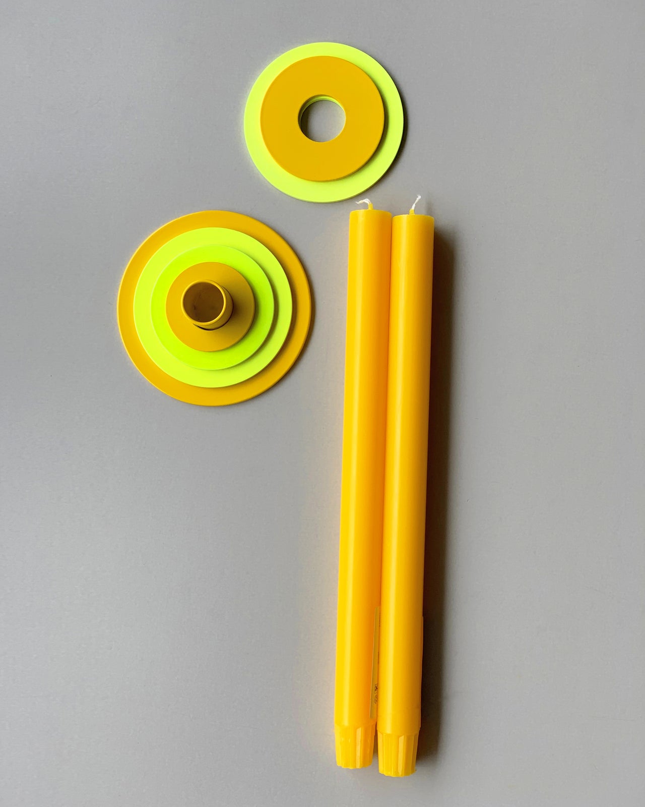 stabkerzen handgemacht / dining candles gelb