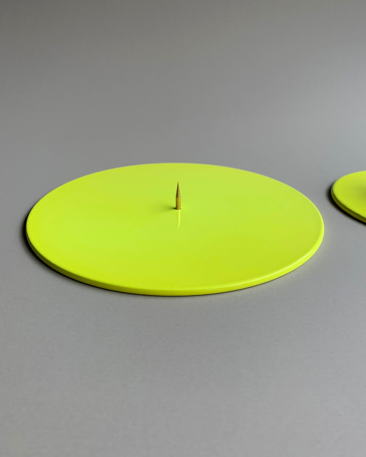 kerzenteller / candle plate neon gelb