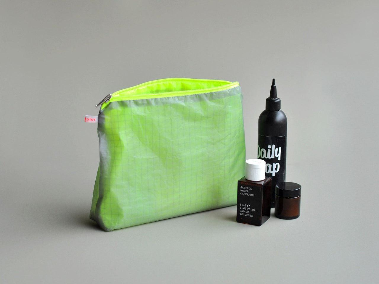 allzwecktasche / magic pouch grau/neon gelb