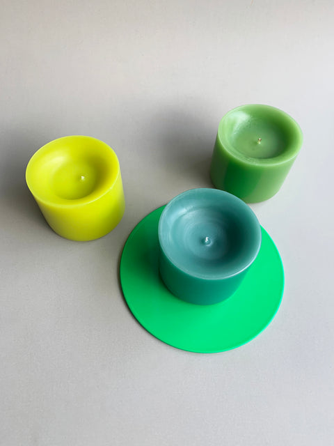 candle plate neon green
