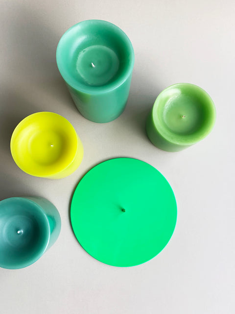  candle plate neon green