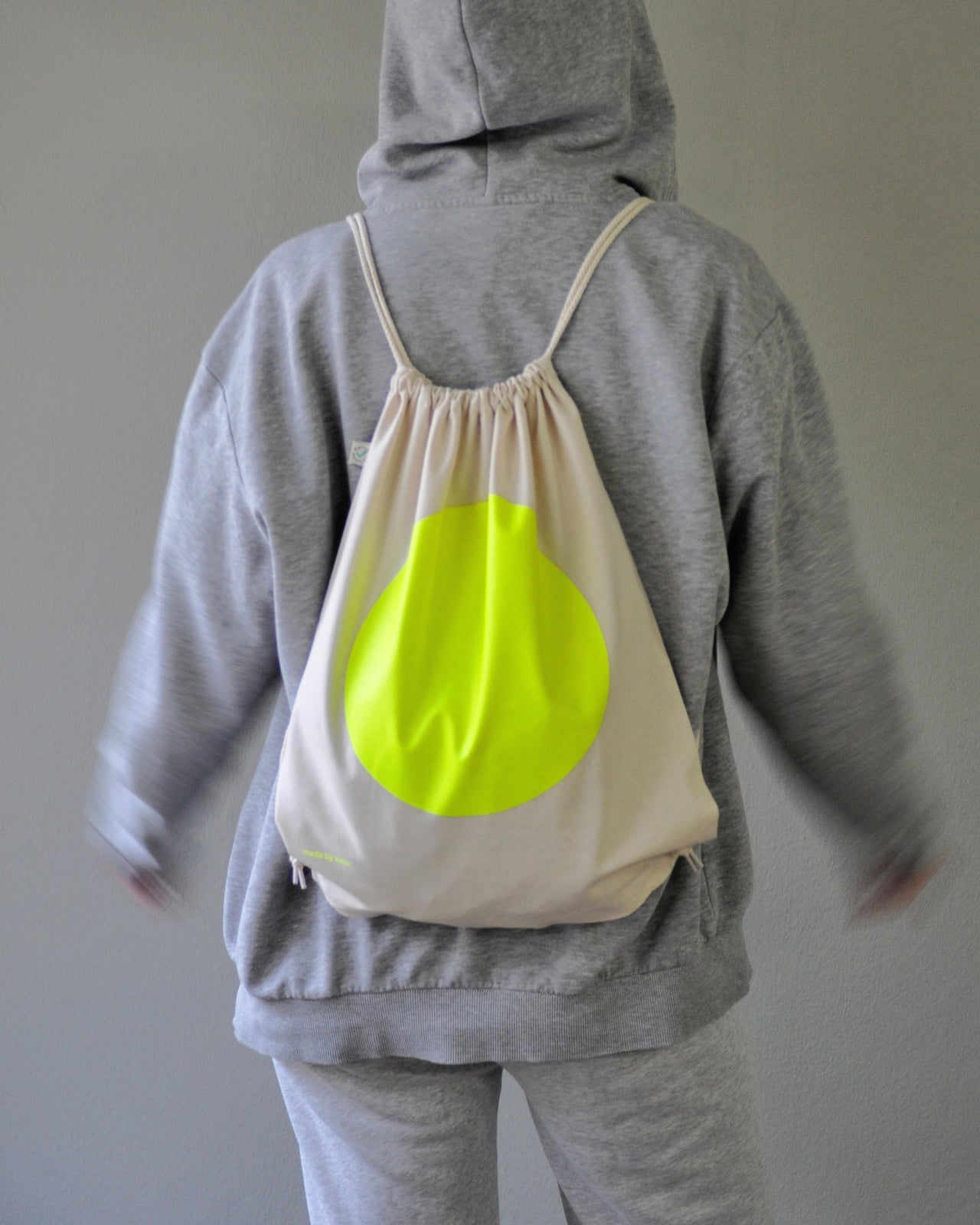 gym bag neon yellow dot