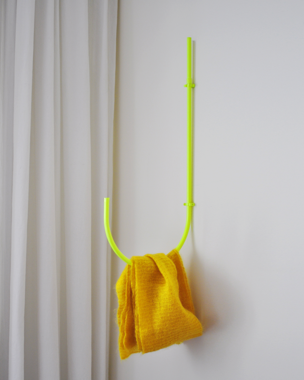 large wall hook / hanger arch neon yellow