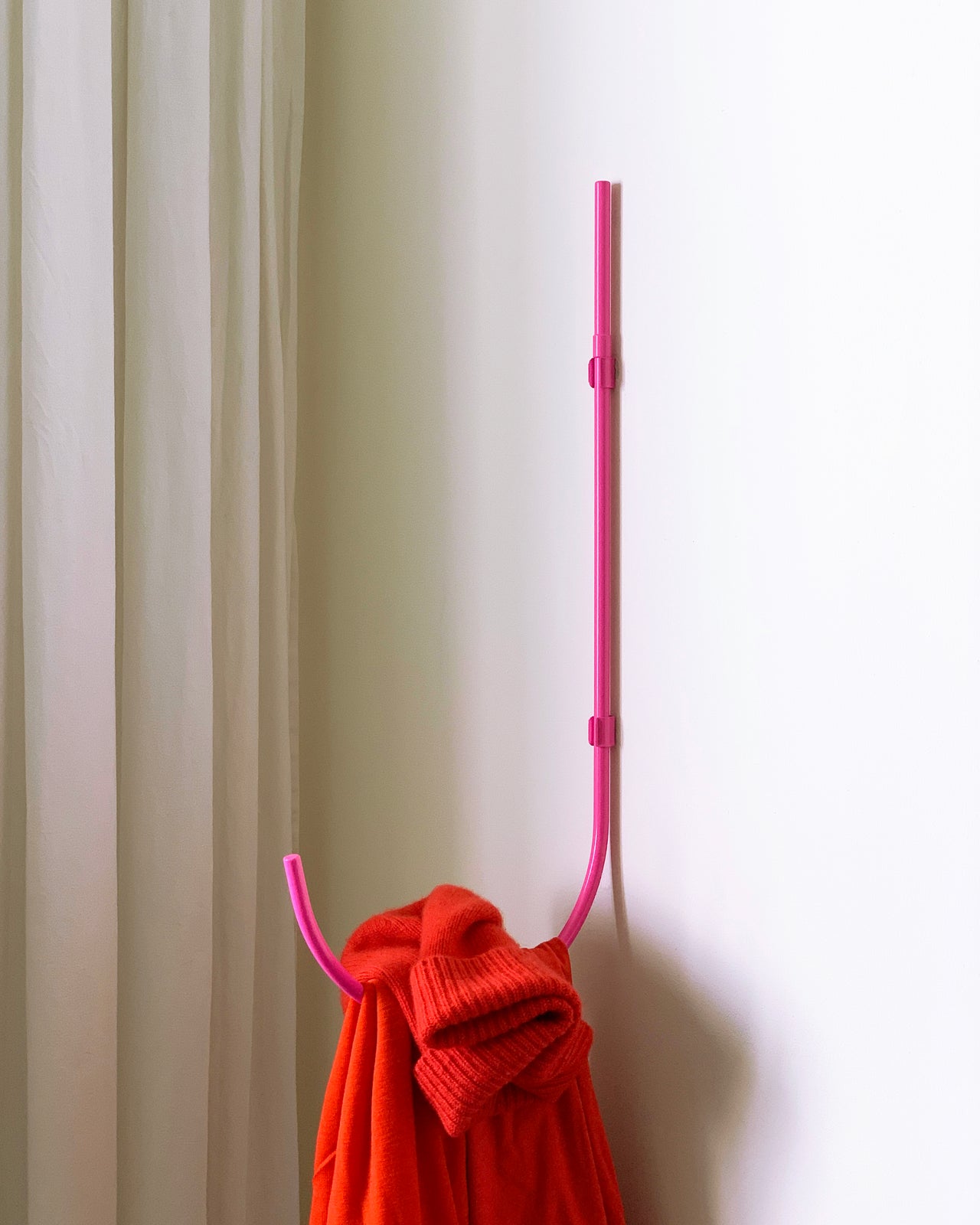 large wall hook / hanger arch neon pink