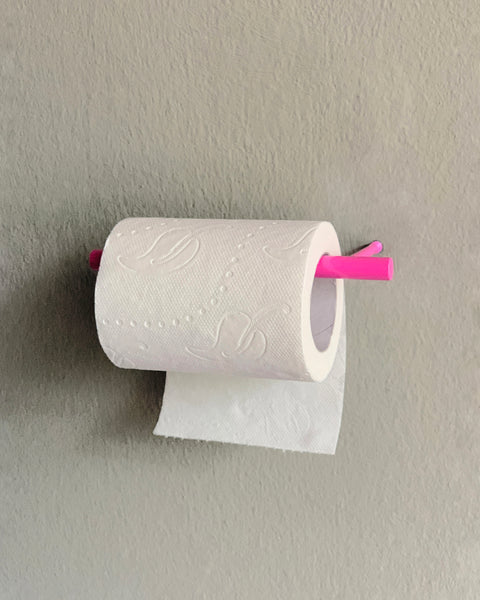 toilettenrollenhalter / toilet paper holder neon pink