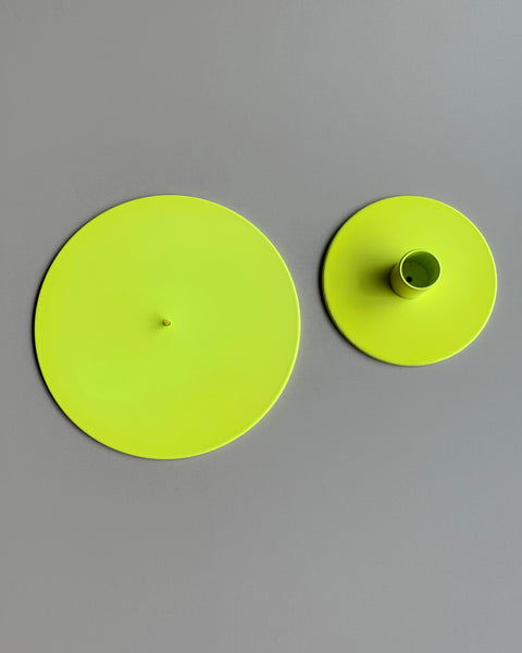  candle plate neon yellow