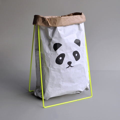  paper bag holder neon yellow